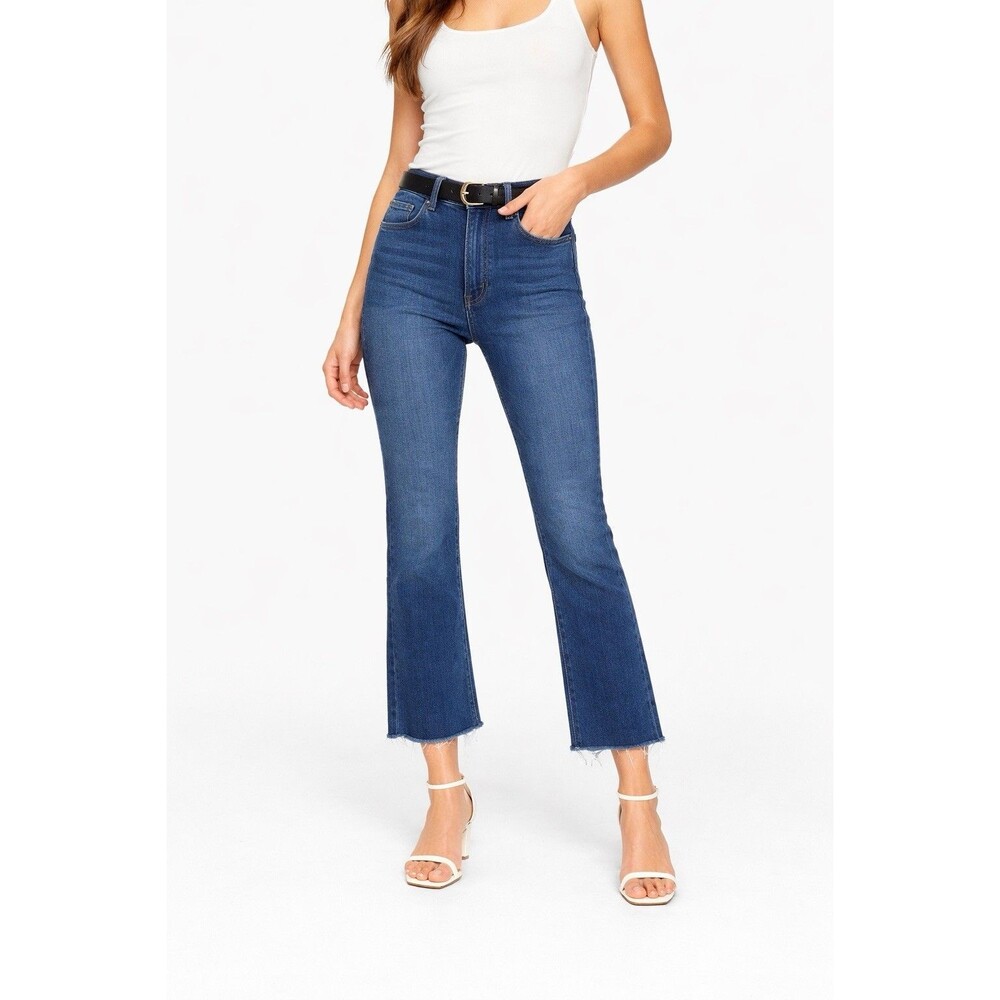 MOTHER The Hustler Ankle Fray Jeans Women's Sz 26 Dark Blue Home Movies Effortle